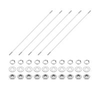 sourcing map Lot de 5 vis à tige à double extrémité, M4 x 250 mm en acier inoxydable 304 à double filetage avec écrous et rondelles plates et de verrouillage, boulons filetés à double extrémité pour