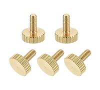 sourcing map Lot de 5 vis moletées en laiton massif M3 x 6 mm à rayures plates pour appareils électroniques et mécaniques