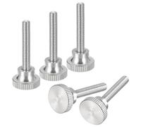 sourcing map Lot de 5 vis moletées M5 x 30 mm en acier inoxydable 304 à tête plate moletée avec boutons de fixation