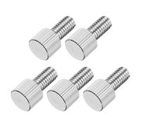 sourcing map Lot de 5 vis moletées M6 x 12 mm en acier inoxydable 304 à tête plate entièrement filetée pour maison, électronique, machine