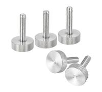 sourcing map Lot de 5 vis moletées M6 x 25 mm en acier inoxydable 304 à tête moletée plate entièrement filetée