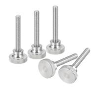 sourcing map Lot de 5 vis moletées M6 x 40 mm en acier inoxydable 304 à tête plate moletée avec boutons de fixation
