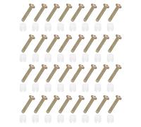 sourcing map Lot de 50 chevilles de charnière en plastique, M4 x 10 mm, écrous pré-insérés avec ouverture filetée avec vis à métaux métriques pour charnières de porte d'armoire de cuisine, blanc