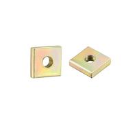 Sourcing map Lot de 50 écrous carrés, M3 x 8 mm x 2 mm Plaqué zinc jaune Assortiment de fils gros métriques