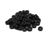 sourcing map Lot de 50 M5 filetage métrique Insert de vis de fixation Noir | en Nylon, écrous hexagonaux