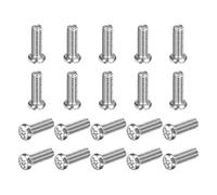 sourcing map Lot de 50 vis à métaux cruciformes à tête bombée M3,5 x 10-0,6 mm, en acier au carbone, filetage complet