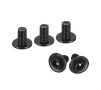 sourcing map Lot de 50 vis à tête bombée à tête bombée en acier inoxydable 304 M3 x 5 mm, vis à métaux entièrement filetées pour installation de meubles (noir)