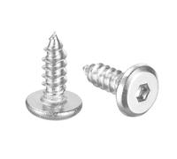 sourcing map Lot de 50 vis à tête cylindrique plate M3 x 10 mm en acier inoxydable auto-taraudeuse à six pans creux pour meubles en bois