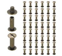 sourcing map Lot de 50 vis Chicago M5 x 16 mm 18 mm de long en métal Phillips Rivets à clous Vis à clous rivets de liaison Vis de liaison Vis pour bricolage cuir ceinture sac artisanat reliure Bronze