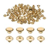 sourcing map Lot de 50 vis Chicago M5 x 5 mm en métal à tête cruciforme pour travaux manuels, ceinture, sac, loisirs créatifs, reliure de livres, ton doré