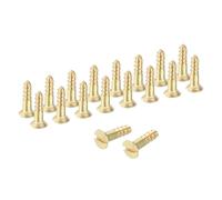 sourcing map Lot de 58 vis à bois, M2 x 8 mm, tête plate auto-taraudeuse, en laiton, auto-taraudeuses, pour appareils électroménagers, meubles, travail du bois