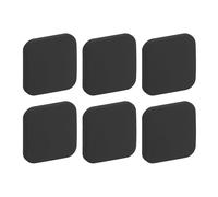 sourcing map Lot de 6 butées de porte autocollantes carrées en silicone souple pour la maison, le bureau, noir