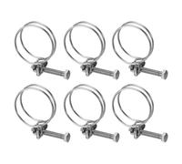 sourcing map Lot de 6 colliers de serrage à double fil, 40-45 mm réglables en acier inoxydable avec boulon M6 pour tuyau de collecte de poussière, tuyau de pompe