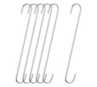 sourcing map Lot de 6 crochets de suspension en forme de S - 300 mm - Extra longs - Pour intérieur et extérieur - Pour jardin, salle de bain, placard, atelier, cuisine - Argent mat