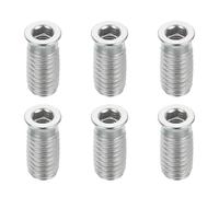 sourcing map Lot de 6 écrous filetés M6 x 25 mm pour bois - Vis en acier inoxydable 304 pour meubles - Écrous de fixation pour bois