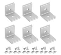 sourcing map Lot de 6 équerres d'angle à 2 trous intérieurs, connecteurs de | Profil d'extrusion en aluminium avec écrous et vis