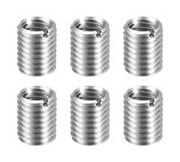 sourcing map Lot de 6 inserts de réparation de filetage M12 x 1,75 mâle vers filetage femelle M10 x 1,5 de 15 mm de long, écrous réducteurs métriques auto-taraudeuses en acier inoxydable, fixations