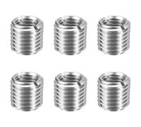 sourcing map Lot de 6 inserts de réparation de filetage M16 x 2 mâles vers M12 x 1,75 filetage femelle de 15 mm de long en acier inoxydable, manchons autotaraudeuses métriques filetés, fixations