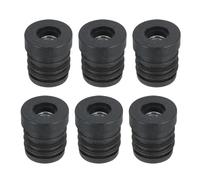 sourcing map Lot de 6 inserts pour tubes ronds avec filetage M6, pour tube rond de 19 mm, bouchons ronds en plastique noir pour roulettes de chaise, bouchons de pieds de meubles