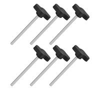 sourcing map Lot de 6 vis moletées en forme de T M4 x 60 mm Filetage mâle en acier inoxydable 304 en forme de T 27 mm de diamètre Pour serrage à la main Noir