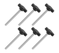 sourcing map Lot de 6 vis moletées en forme de T M5 x 60 mm, filetage mâle en acier inoxydable 304, vis moletées en forme de T, 27 mm de diamètre, pour remplacement de bouton de serrage à la main,