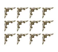 sourcing map Lot de 60 équerres d'angle plates vintage en métal de 4,1 x 4,1 cm pour bureau, livre, coins décoratifs creux pour meubles, boîte à bijoux, boîte cadeau, bronze