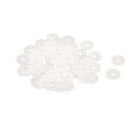 sourcing map Lot de 60 rondelles plates M4 en nylon - 4 mm x 15 mm x 1 mm d'épaisseur - Œillets unis en plastique - Blanc