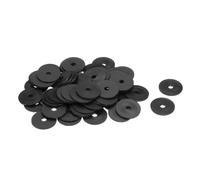 sourcing map Lot de 60 rondelles plates M6 en nylon - 6 mm x 30 mm x 2 mm d'épaisseur - Œillets unis en plastique - Noir