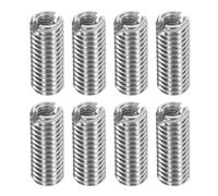 sourcing map Lot de 8 inserts filetés en acier inoxydable M5 x 0,8 mâle vers M3 x 0,5 femelle - Adaptateurs de filetage de 12 mm de long - Vis de réparation pour bois dur et tendre