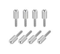 sourcing map Lot de 8 petites vis moletées M3 x 10 mm en acier inoxydable 304 mâle à tête plate avec filetage moleté pour éclairage domestique, électronique, machine (argent)