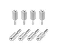 sourcing map Lot de 8 petites vis moletées M3 x 6 mm en acier inoxydable 304 mâle à tête plate avec filetage moleté pour éclairage domestique, électronique, machine (argent)