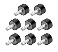 sourcing map Lot de 8 supports en caoutchouc filetés M6, isolateurs de vibrations, amortisseurs cylindriques avec goujons, 20 mm x 10 mm