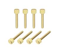 sourcing map Lot de 8 vis moletées M4 x 25 mm en laiton plat de 8 mm de diamètre. Boutons de fixation pour PC, électronique, mécanique