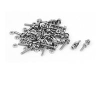 sourcing map M1.6 x 10mm Tête Cruciforme Vis Ecrous avec Rondelles 304 acier inoxydable 40 sets