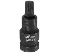 sourcing map M10 Triple douille carrée 55 mm Longueur 1/2" Entraînement carré 12 points Spline Extension Impact Bit Power Nut Driver Set S2 Douille en acier S2 liquet, Noir