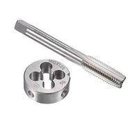 sourcing map M10 x 1,25 mm Ensemble tarauds et filières métriques HSS Filetage machine Taraud avec outil en alliage d'acier rond
