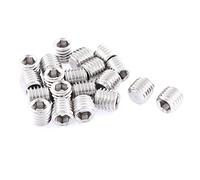 sourcing map M10x10mm Métrique 304 Inoxydable Acier Hexagonal Prise Ensemble Plat Point Vis sans Tête Argenté pour Porte-serviette Porte Bouton 20pcs