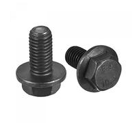 sourcing map M10x20mm Hexagonal Bride Boulons, 3pcs 10.9 Qualité Carbone Acier Hexagone Tête Vis