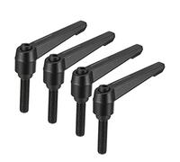 sourcing map M10x40mm bouton Filetage Niveau Cliquet Poignée ajustable Mâle Goujon 4Pcs