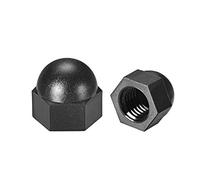 sourcing map M12 Écrou Borgne Hexagonal Gland Dôme Tête Clous pour Vis Boulons Nylon Noir 10 Pcs