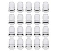 sourcing map M12x1.5 Presse-étoupe 2mm-5mm Fil Trou Imperméable Nylon Joint Réglable Contre-écrou avec Rondelle Blanc 20Pcs