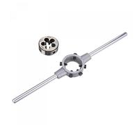 sourcing map M14 x 2 Filière Filetage Rond et Porte-filière 38mm (Convient M12-M16 Filière) Réglable