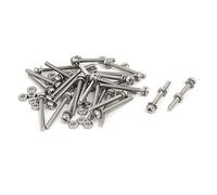 sourcing map M2,5 x 25mm vis tête cruciforme écrou vis rondelle Acier inox 304 28 Sets