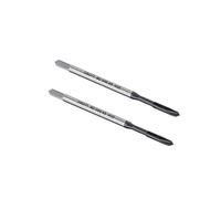 sourcing map M2,5x0,45 Taraud Filetage Spirale Pointe H2 Tolérance HSS 2pcs | Haute Vitesse Acier TICN Recouvert Rond Tige avec Carré Embout DIN371/376