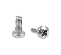 sourcing map M2.5x6mm Vis métaux cylindrique Tête croix Vis fixation boulon 60Pcs