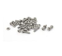 sourcing map M2 x 8 mm moleté Tête hexagonale Socket Cap Vis Boulons Écrous Lot de 20 pcs