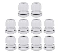 sourcing map M22x1.5 Presse-étoupe 7mm-12mm Fil Trou Imperméable Nylon Joint Réglable Contre-écrou avec Rondelle Blanc 10Pcs