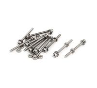 sourcing map M2x25mm vis tête cruciforme écrou vis avec Rondelle Acier inox 304 12 Set