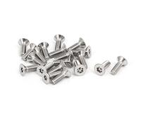 sourcing map M2x6mm Vis Inviolable à Tête Plate Torx Antivol en Acier Inoxydable 304 20pcs
