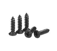 sourcing map M3.5 x 16mm Bois Vis Cruciforme Plat Tête Carbone Acier Autotaraudeuse Vis Noir 200pcs